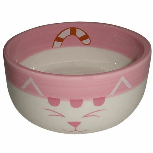 Миска для животных FOXIE Pink Cat розовая керамическая 11,5х11,5х5см