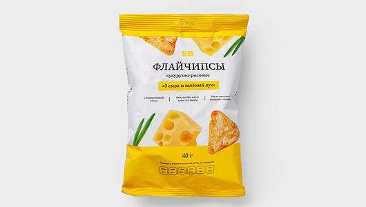 Чипсы Flychips кукурузно-рисовые 3 сыра и зеленый лук