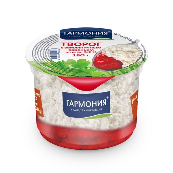 Творог Гармония с земляничным вареньем 3.2%