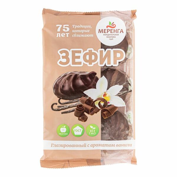 Зефир Меренга с ароматом ванили глазированный 190г