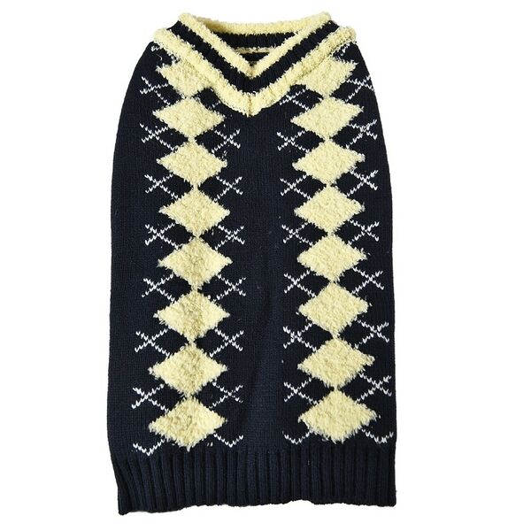 Свитер для собак FOXIE Warmth and comfort S (длина спины 30 см, обхват груди 38-45 см) сине-желтый