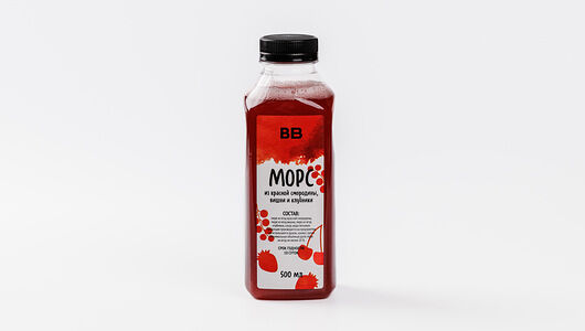 Морс из красной смородины, вишни и клубники, 500 мл