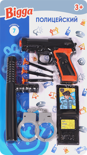 Набор игровой BIGGA Полицейский, 7 предметов