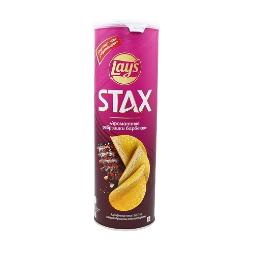 Чипсы картофельные Lay's Стакс со вкусом ароматные ребрышки барбекю 