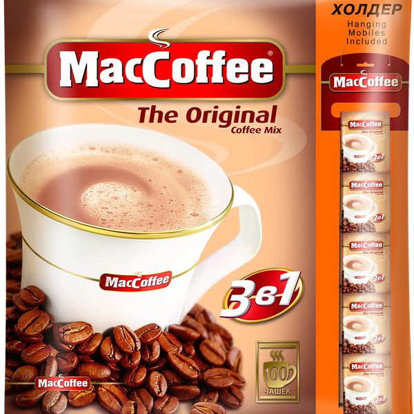 Напиток кофейный растворимый 3 в 1 MacCoffee The Original, 100 пакетиков