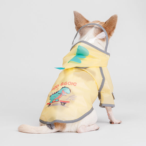 Petmax Дождевик куртка бежевый с дракошей L