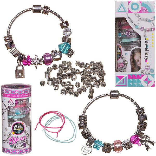 Набор для создания украшений Junfa Собери браслетики 2 основы в тубе и коробке