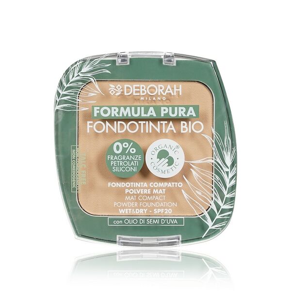 Тональная пудра для лица Deborah Milano Formula Pura Fondotinta Bio 03 SPF 20 9 г