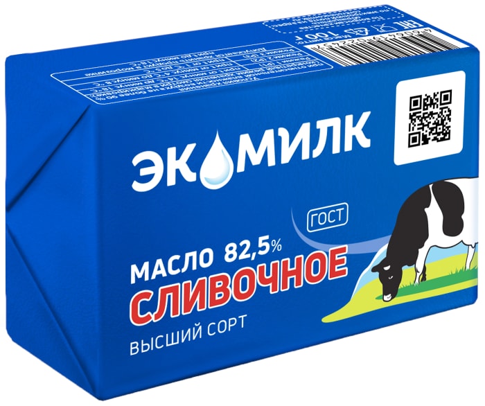 

Масло сливочное Экомилк 82.5% 100 г
