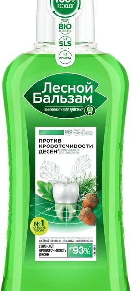 Ополаскиватель Лесной бальзам Против кровоточивости дёсен кора дуба и экстракт пихты 400 мл