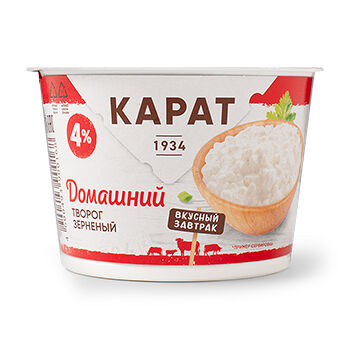 Творог Карат зерненый 4% Домашний 200 г