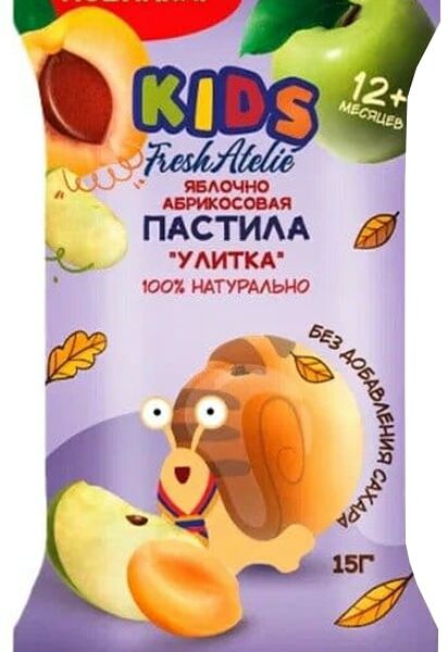 Пастила Fresh Atelie яблочно-абрикосовая Улитка с 12 месяцев 15г
