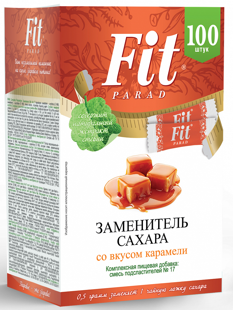 

Fit Parad 17 Заменитель сахара со вкусом карамели 100 шт