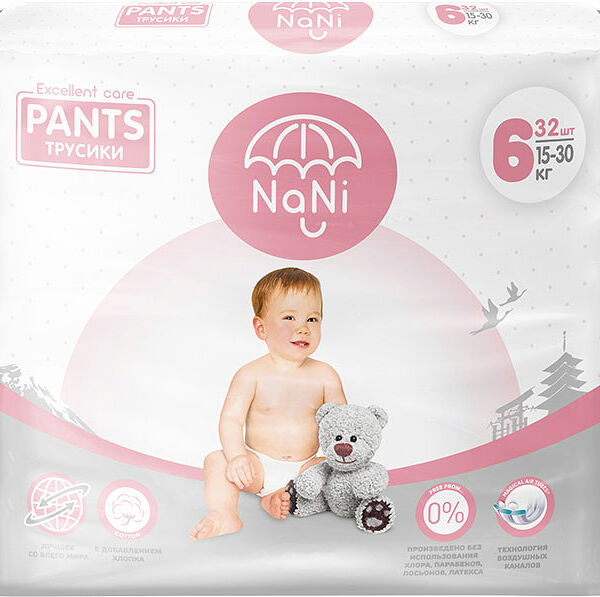 Подгузники-трусики Nani 6xxl 15+ кг 32 шт