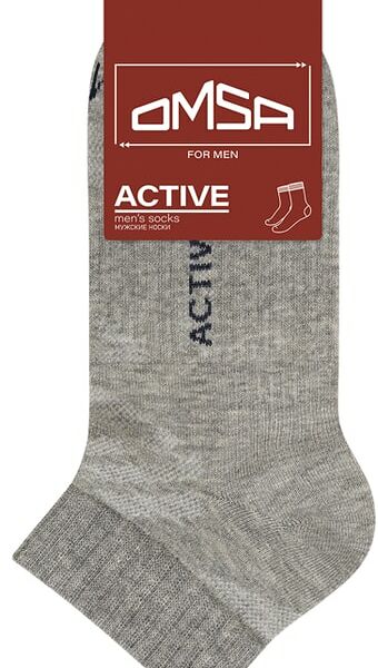 Носки мужские Omsa Active 111 укороченные Grigio Melange Серый Меланж Размер 45-47