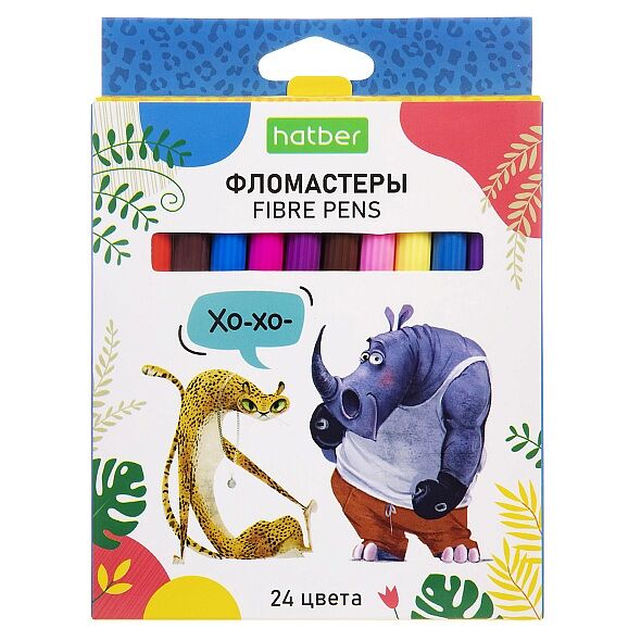 Фломастеры Hatber Eco Zoo, 24 цвета