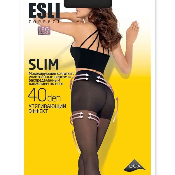 Колготки женские Esli Slim 40, р.4, nero