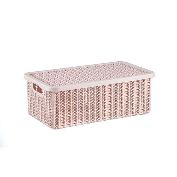 Коробка Idea Вязание, с крышкой, чайная роза, 6 л