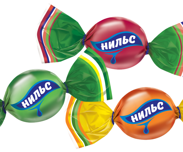 Карамель НИЛЬС Со вкусом вишни, апельсина, зеленого яблока, вес 