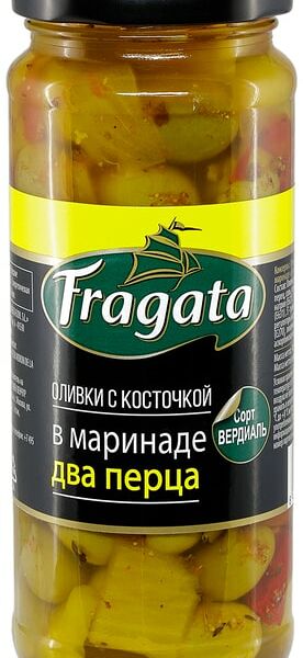 Оливки Fragata в маринаде Два перца 340г