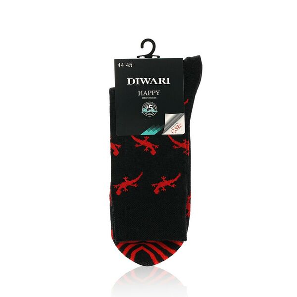 Мужские носки Diwari Happy Ящерицы, черные, р.29