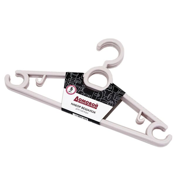 Набор вешалок 38,5 х 20 см, серый, 5 шт, пластик