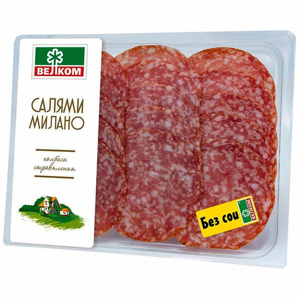 Колбаса сырокопченая ВЕЛКОМ Салями Милано, нарезка