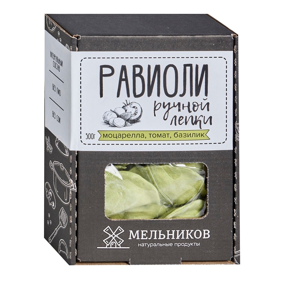 

Равиоли Мельников Моцарелла (зелённые) 500г Россия