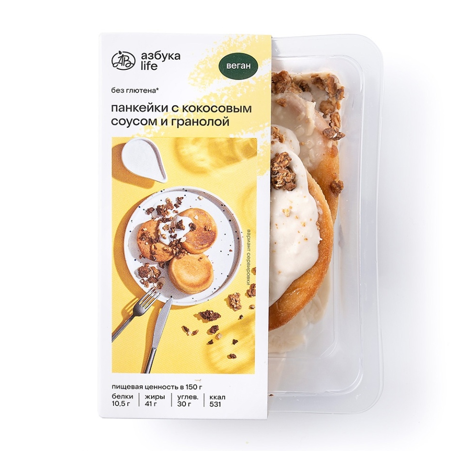 

Панкейки с кокосовым соусом и гранолой Азбука Life 150г, Россия