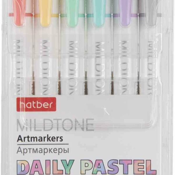 Набор артмаркеров Hatber Mildtone Pastel, 6 цветов