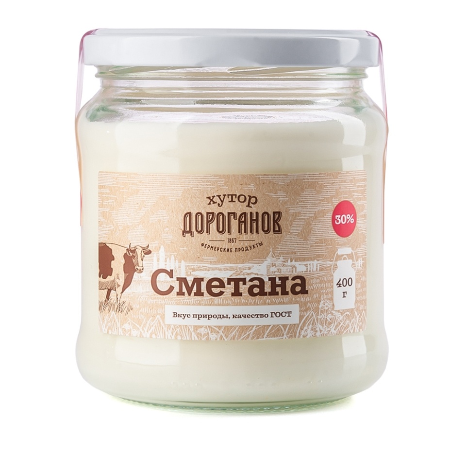 

Сметана Хутор Дороганов 30%, 400г