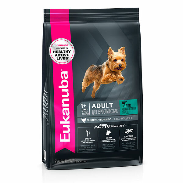 Корм для собак Eukanuba Adult toy breed 1 и Years для взрослых собак миниатюрных пород 