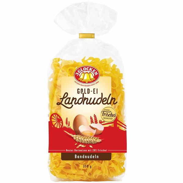 Лапша 3 Glocken GE Landnudeln с яйцом короткая прямая, 350г