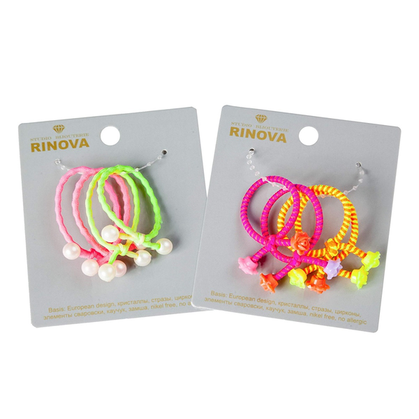 Набор резинок с украшением, 4 резинки, 1 шт., в ассортименте
