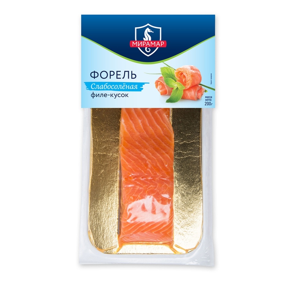 

Форель филе Мирамар слабосоленая кусок 200 г, Россия