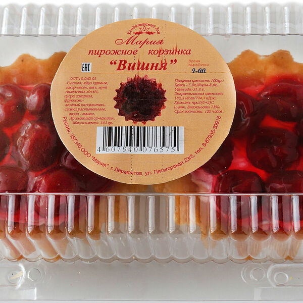 Пирожное Мария Корзинка вишня 165г