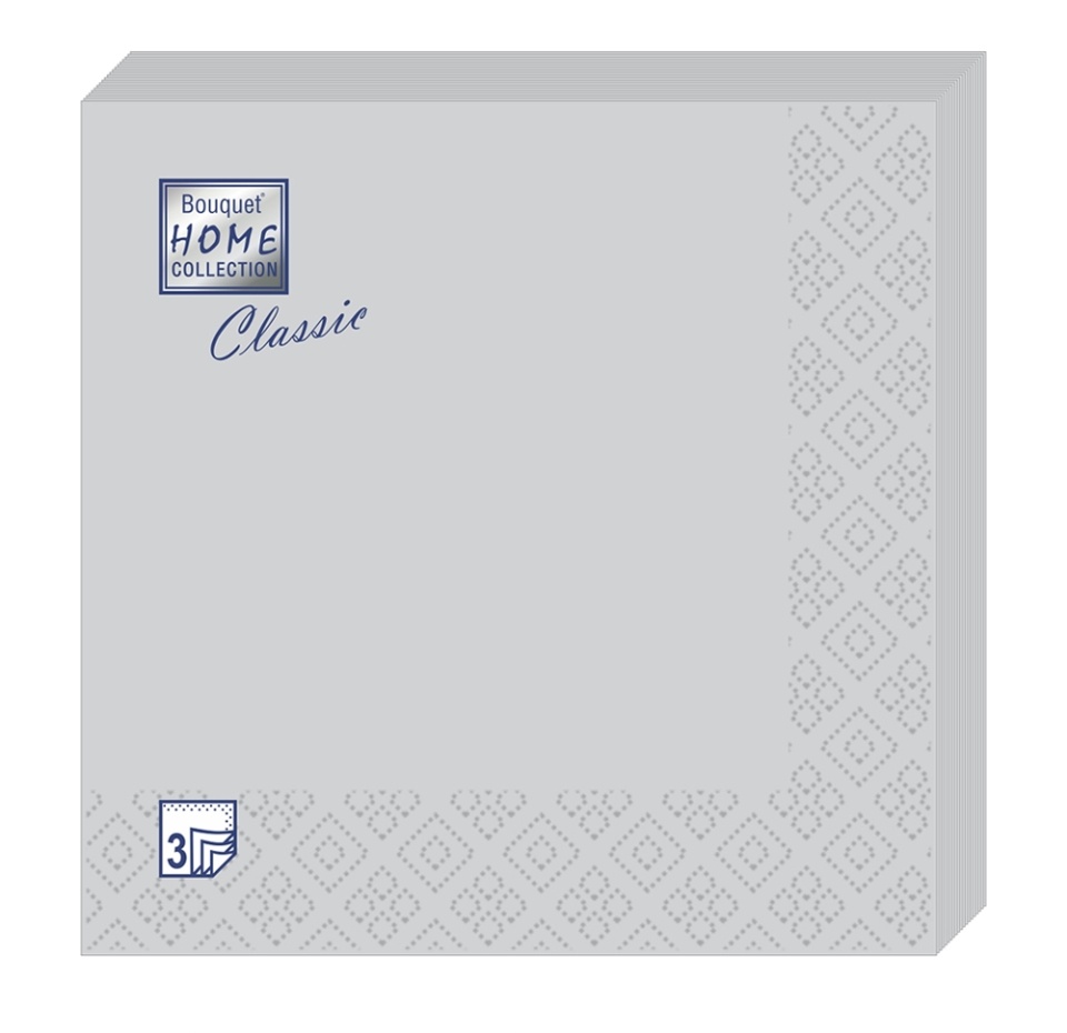 

Салфетки сервировочные Bouquet Home Collection Classic Silver 3 слоя 20 шт. 33х33 см