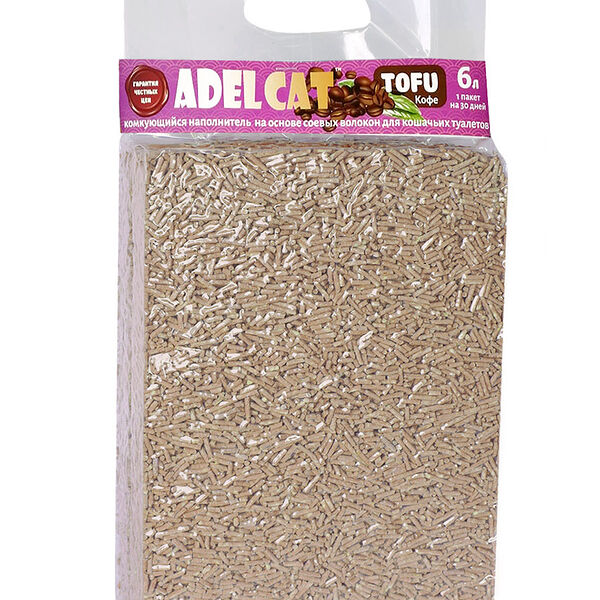 Наполнитель 6л (2,5кг) ADEL CAT Tofu  комкующийся, Кофе