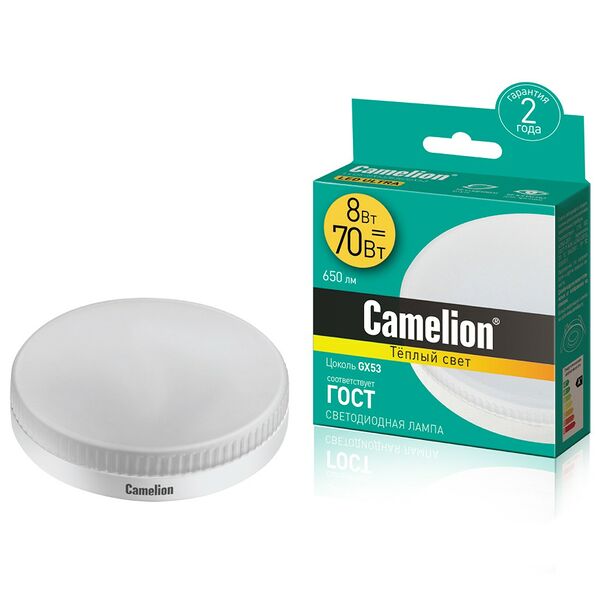 Лампа светодиодная Camelion LED8-GX53/830/GX53