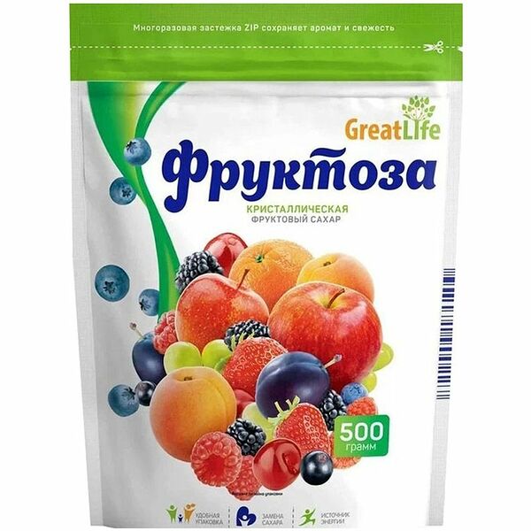Фруктоза Great Life кристаллическая, 500 г