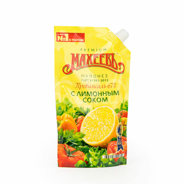 Майонез Махеев 67% 380гр Премиум Провансаль с Лимонным соком дой-пак
