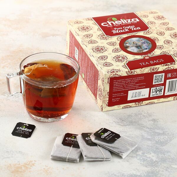 Чай черный 100% цейлонский Челиза пакетированный 100 шт. Шри-Ланка