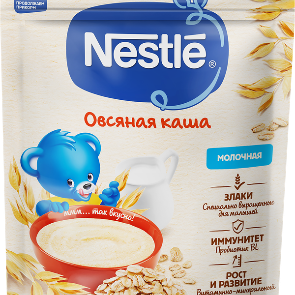 Каша овсяная NESTLE молочная, c 5 месяцев, 200г 