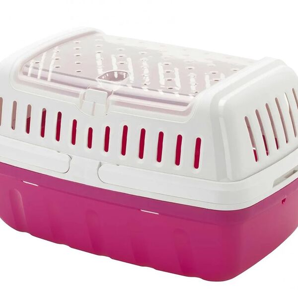 Переноска для средних грызунов Hipster large 38х23х23 см, розовый
