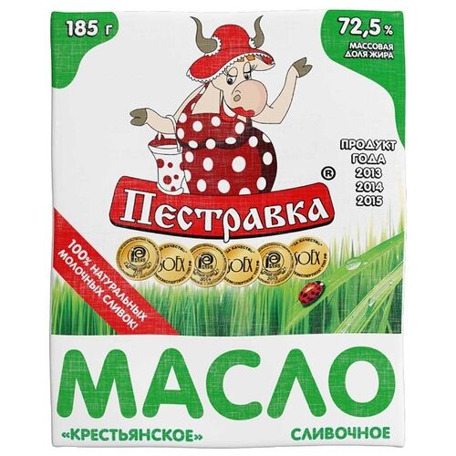 Масло сладко-сливочное Пестравка крестьянское 72.5%