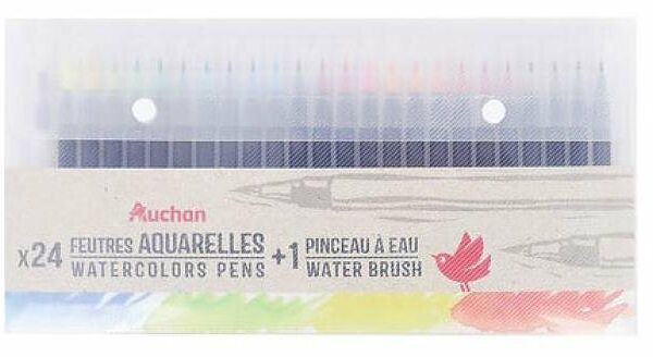 Ручки акварельные Ашан Красная птица, 24 цвета