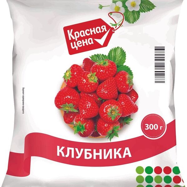 Клубника Красная цена быстрозамороженная 300г
