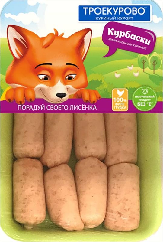 

Мини-колбаски куриные Троекурово Курбаски 450 г