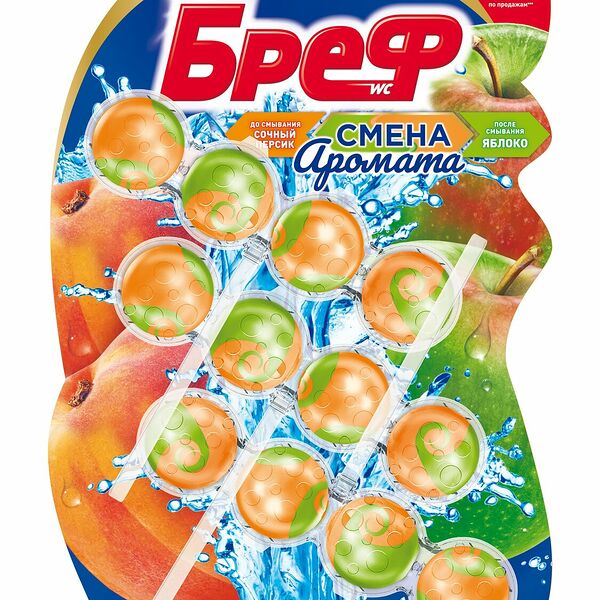 Туалетный блок Bref Perfume Switch Cочный персик - яблоко