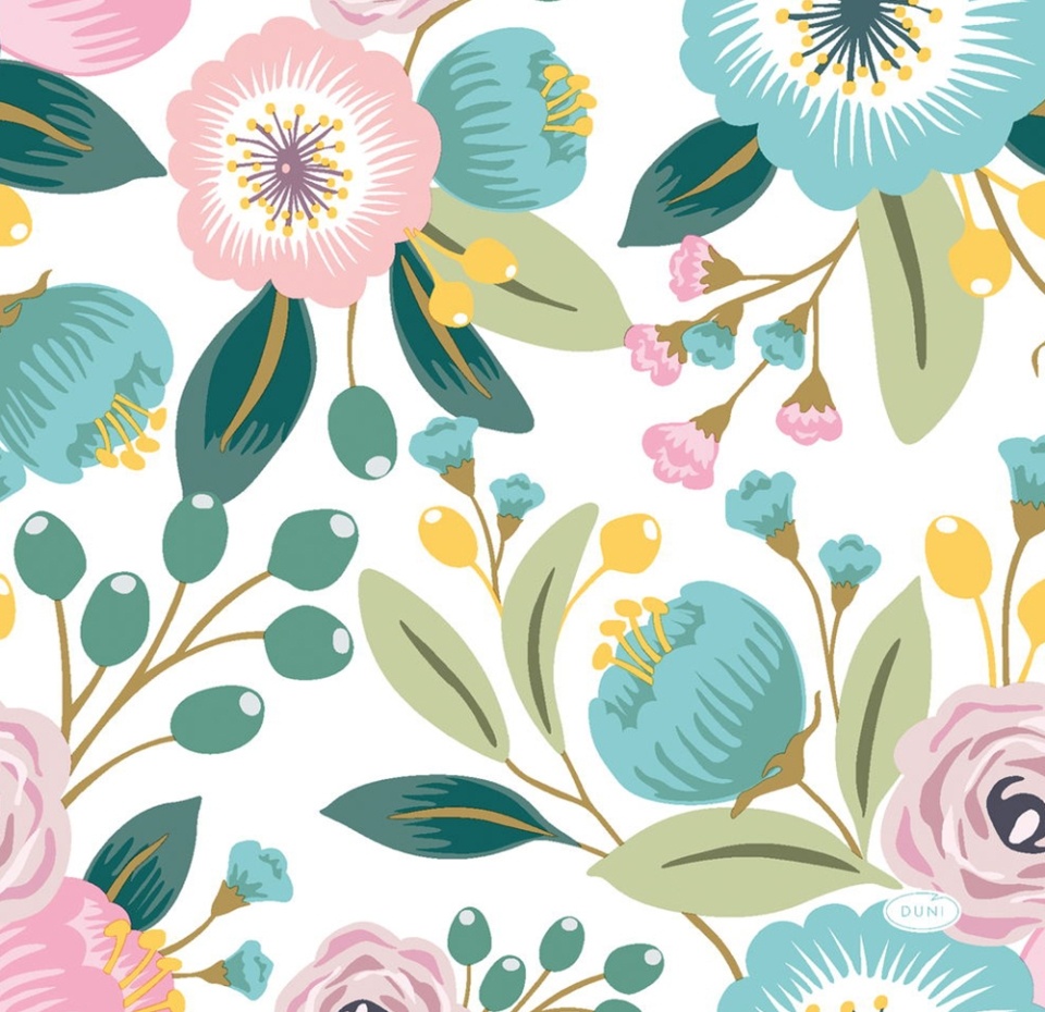 

Салфетки одноразовые Duni Blossoms 33х33см, 3сл 1 уп 20шт Польша